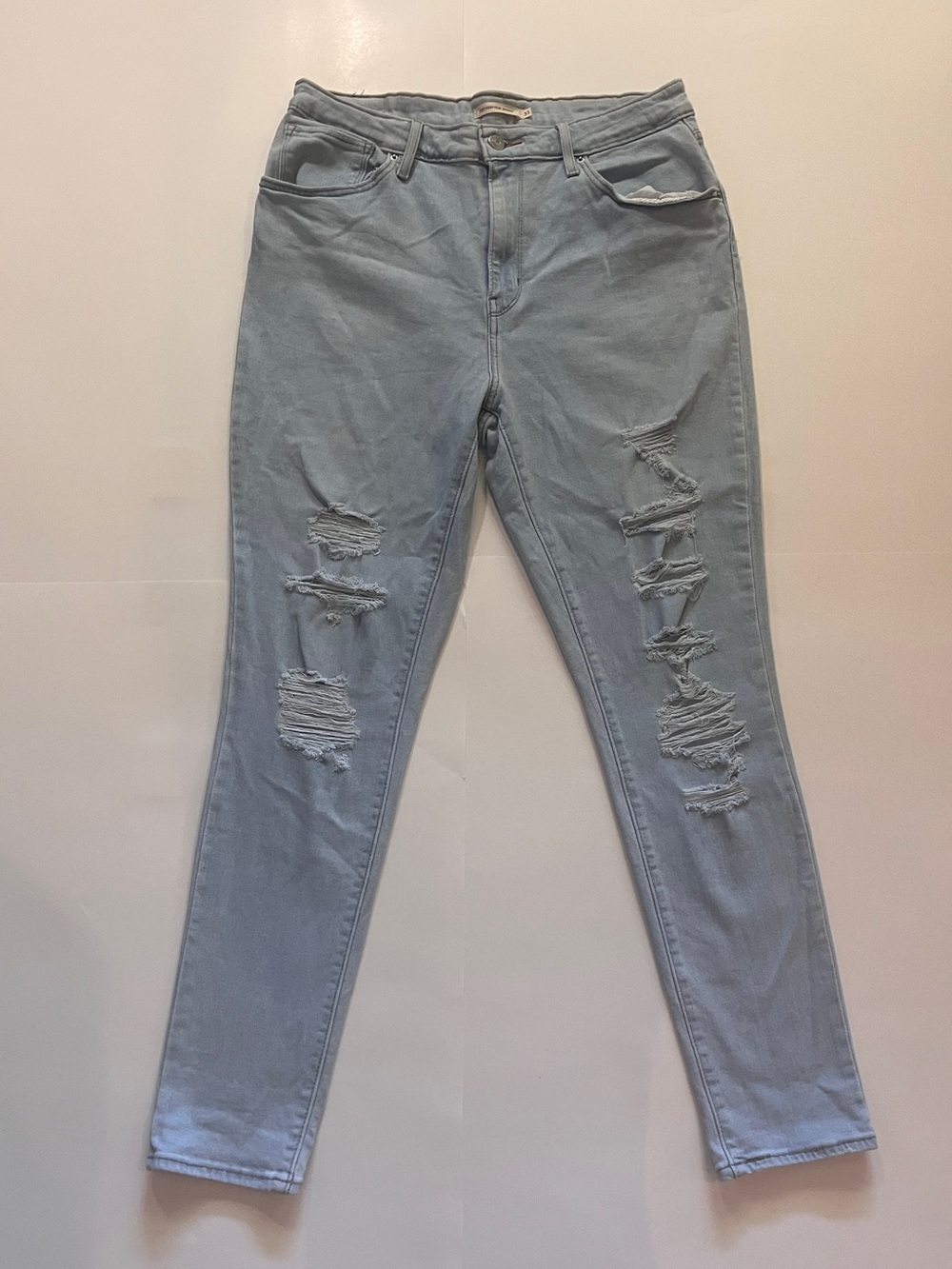 Levi's Light Blue Distressed Skinny Jeans